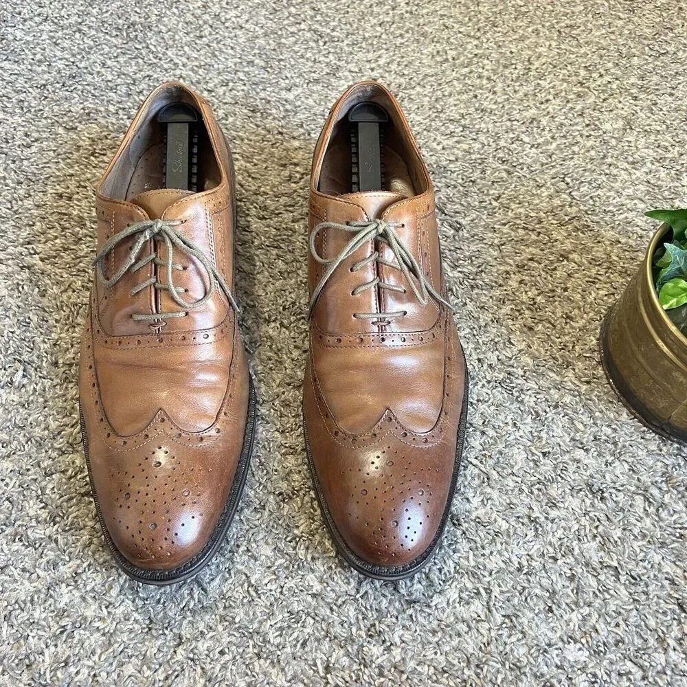 Johnston & Murphy Shoes Tyndall Wingtip Oxford Shoe Brown Leather Men’s 13 M